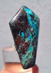 4.9cms CHRYSOCOLLA CAMPBELLITE (?) CUPRITE Quartz Copper Malachite Cabochon Peru Turquoise Color B650