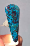 4.5cms CHRYSOCOLLA CAMPBELLITE (?) CUPRITE Quartz Copper Malachite Cabochon Peru Turquoise Color B653