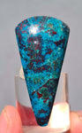 4.5cms CHRYSOCOLLA CAMPBELLITE (?) CUPRITE Quartz Copper Malachite Cabochon Peru Turquoise Color B653