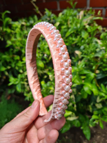 DIADEM PEARL HAIRBAND Headband Tiara Peru Pin Style Accessory  Beads, Crystals, Handmade