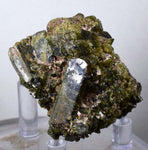 5.2cms EPIDOTE CRYSTALS CLUSTER collector peru green color mineral specimen c776