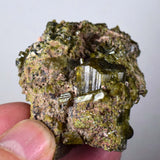 5.2cms EPIDOTE CRYSTALS CLUSTER collector peru green color mineral specimen c776
