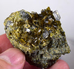 4.6cms EPIDOTE CRYSTALS CLUSTER collector peru green color mineral specimen c777