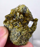 4.6cms EPIDOTE CRYSTALS CLUSTER collector peru green color mineral specimen c777