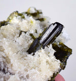 8.5cms EPIDOTE QUARTZ  CALCITE Crystals Peru Mineral Specimen Collectors C722