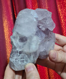 9.5cms AMETHYST SKULL SCULPTURE Quartz Carving Gemstone Peru Art Decoration J522