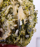 6.5cms EPIDOTE QUARTZ CRYSTALS Peru Cluster Collector Green Color Mineral Specimen CE792