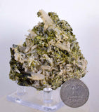 6.5cms EPIDOTE QUARTZ CRYSTALS Peru Cluster Collector Green Color Mineral Specimen CE792