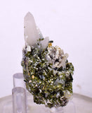 4.9cms EPIDOTE QUARTZ CRYSTALS Peru Cluster Collector Green Color Mineral Specimen CE796