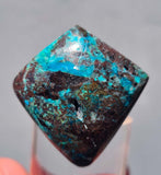 3.1cms CHRYSOCOLLA CAMPBELLITE (?) CUPRITE Quartz Copper Malachite Cabochon Peru Turquoise Color B651