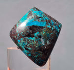 3.1cms CHRYSOCOLLA CAMPBELLITE (?) CUPRITE Quartz Copper Malachite Cabochon Peru Turquoise Color B651