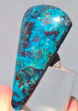 4.5cms CHRYSOCOLLA CAMPBELLITE (?) CUPRITE Quartz Copper Malachite Cabochon Peru Turquoise Color B653
