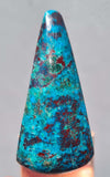 4.5cms CHRYSOCOLLA CAMPBELLITE (?) CUPRITE Quartz Copper Malachite Cabochon Peru Turquoise Color B653