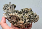 14cms EPIDOTE QUARTZ CRYSTALS Peru Cluster Collector Green Color Mineral Specimen CE799
