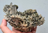 14cms EPIDOTE QUARTZ CRYSTALS Peru Cluster Collector Green Color Mineral Specimen CE799