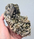 14cms EPIDOTE QUARTZ CRYSTALS Peru Cluster Collector Green Color Mineral Specimen CE799
