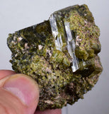 5.2cms EPIDOTE CRYSTALS CLUSTER collector peru green color mineral specimen c776