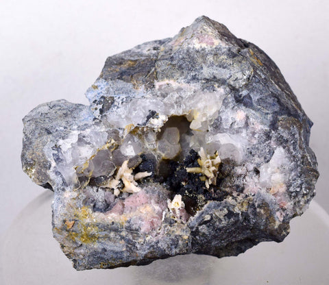 6.5cmACANTHITE RUBY SILVER Rhodochrosite Native Silver Wires Mangano Calcite Pyrargyrite Galena Mineral Peru HE174