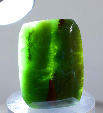 28.5cts GEM SILICA CHRYSOCOLLA Emeraldine Chalcedony Facet Lily Mine Quartz Malachite Peru Emerald Jade Color BE689