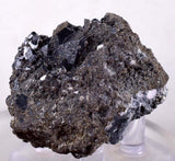 4.3cm ALABANDITE CRYSTALS CALCITE  Peru Gem Sharp Bright Uchuchaccua Mineral Specimen HE177