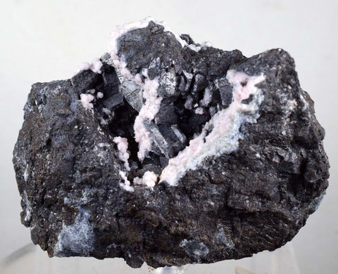 6.7cm ALABANDITE CRYSTALS RHODOCHROSITE  Peru Gem Sharp Bright Uchuchaccua Mineral Specimen HE179