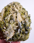 6.5cms EPIDOTE QUARTZ CRYSTALS Peru Cluster Collector Green Color Mineral Specimen CE792