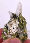 4.9cms EPIDOTE QUARTZ CRYSTALS Peru Cluster Collector Green Color Mineral Specimen CE796