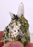 4.9cms EPIDOTE QUARTZ CRYSTALS Peru Cluster Collector Green Color Mineral Specimen CE796