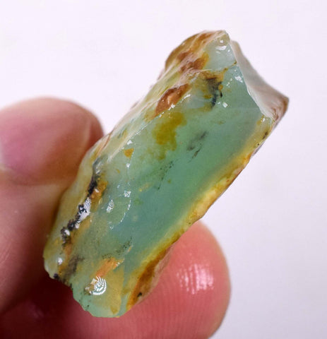 8grs BLUE OPAL ROUGH peru cabochon scenic quality translucent jewelry OE574