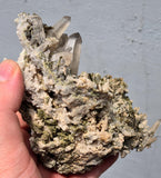 14cms EPIDOTE QUARTZ CRYSTALS Peru Cluster Collector Green Color Mineral Specimen CE799