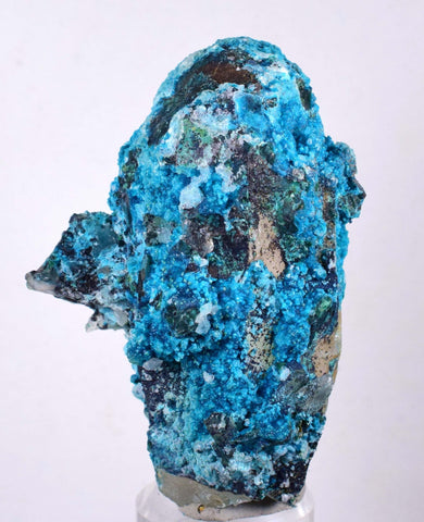 6.5cms  QUARTZ CHRYSOCOLLA TENTADORA Mine Peru Grape Botryoidal Stalactite Crystals Rare Ajoite (?)Mineral Specimen Collectors ce825