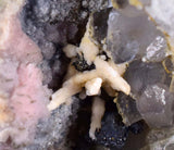 6.5cmACANTHITE RUBY SILVER Rhodochrosite Native Silver Wires Mangano Calcite Pyrargyrite Galena Mineral Peru HE174
