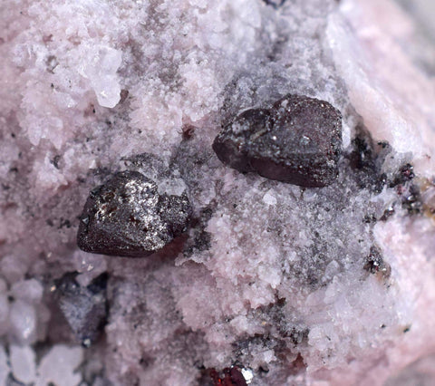 3.4cm PROUSTITE RUBY SILVER Red Crystals Rhodochrosite Mangano Calcite Pyrargyrite Galena Mineral Peru HE175