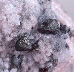 3.4cm PROUSTITE RUBY SILVER Red Crystals Rhodochrosite Mangano Calcite Pyrargyrite Galena Mineral Peru HE175