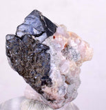 3.2cm ALABANDITE CRYSTALS RHODOCHROSITE  Peru Gem Sharp Bright Uchuchaccua Mineral Specimen HE185