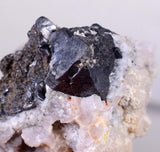 3.2cm ALABANDITE CRYSTALS RHODOCHROSITE  Peru Gem Sharp Bright Uchuchaccua Mineral Specimen HE185