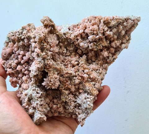 16cms ROSE EAGLE QUARTZ Pink Druzy Bright Crystals Cathedral Botryoidal Peru New Find Suiseki Mineral Specimen QE240