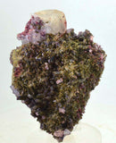 14cms EPIDOTE CRYSTALS CALCITE limonite peru green color mineral specimen C651