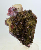 14cms EPIDOTE CRYSTALS CALCITE limonite peru green color mineral specimen C651