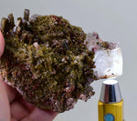 14cms EPIDOTE CRYSTALS CALCITE limonite peru green color mineral specimen C651