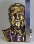 22cms SCULPTURE MIGUEL GRAU Bust Bronze Peru Art Decorator Almirant Marine