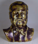22cms SCULPTURE MIGUEL GRAU Bust Bronze Peru Art Decorator Almirant Marine