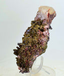 14cms EPIDOTE CRYSTALS CALCITE limonite peru green color mineral specimen C651