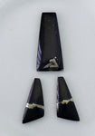 78carats LEMURIAN BLACK JADE Gem Peru Pyrite Quartz Pendant Jewelry Cabochon Healing Nephrite Gemstone B532