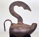 MINERS LAMP a c wells 5a england 1800th oil lantern single torch iron cast