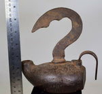 MINERS LAMP a c wells 5a england 1800th oil lantern single torch iron cast