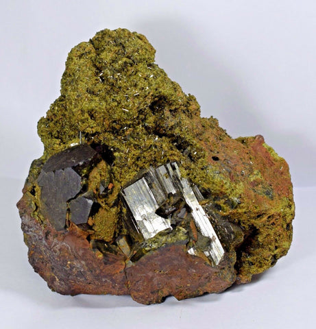 13ms PREMIUM EPIDOTE CRYSTALS cluster peru green color mineral specimen C442