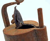 FROG MINERS LAMP oil iron cast lantern antique germany 1800 N21