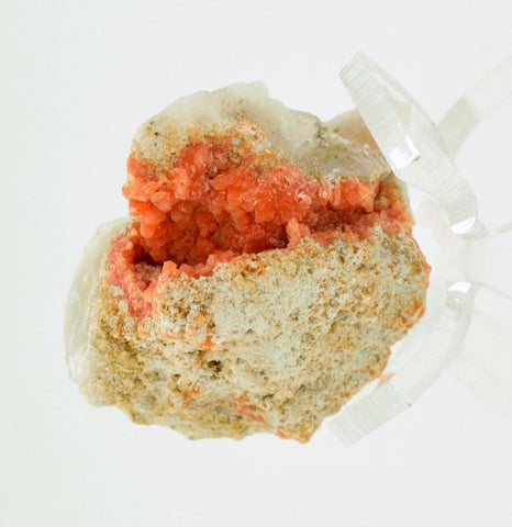 3cm RED ORANGE STILBITE heulandite calcite crystals peru mineral specimen F122