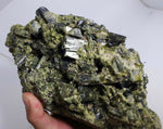 17cms HUGE PREMIUM EPIDOTE crystals cluster peru green color mineral specimen